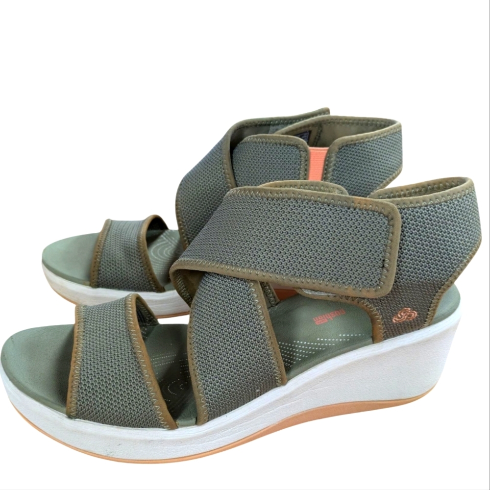Clarks Cloudsteppers Step Cali Palm Sandasl Green Size 9.5 - Picture 13 of 13